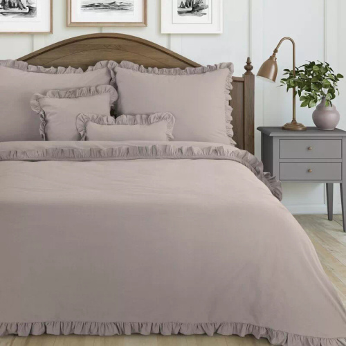 Biancheria da letto in cotone con balza Eurofirany 100% cotone con cerniera colore polvere