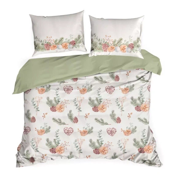 Biancheria da letto natalizia Orange Eurofirany in microfibra bianca con cerniera