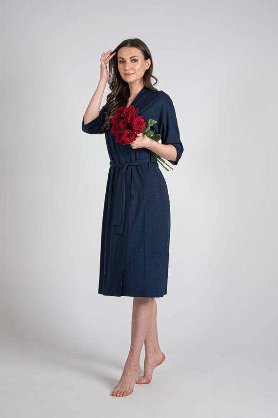 942 Visa Vestaglia lunga De Lafense - blu navy