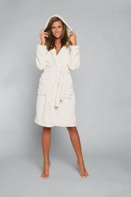 Accappatoio con cappuccio da donna Italian Fashion - stampa/stelle dorate