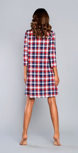 Camicia da notte Rugia per la maternità e l'allattamento con maniche a 3/4 - Moda italiana - rosso