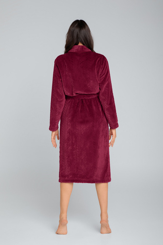 Bona Vestaglia da donna in pile Moda italiana - marrone