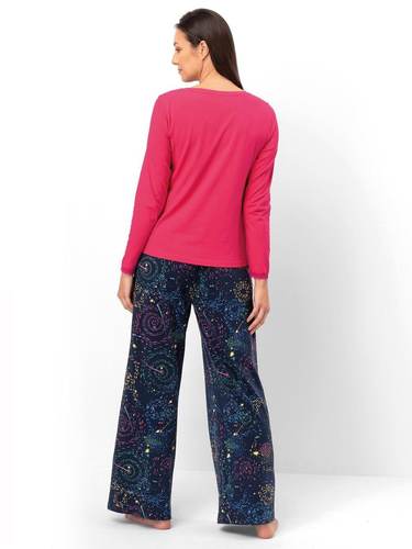 Pigiama da donna Key LNS 750 lampone - cotone, manica lunga, confortevole