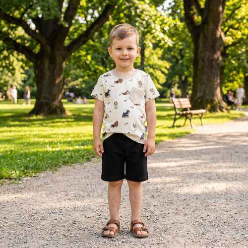 163892 Nicol Shorts da Bambino Neri in Cotone con Tasche