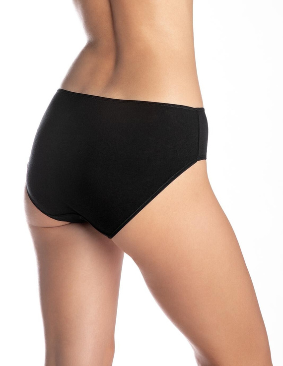 Mutandine da donna L-120BI-94 Lama nero-rosso-cotone, confezione da 3, comode e classiche