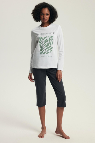 Pigiama Henderson donna Danna 43686 crema - cotone, manica lunga, taglio confortevole