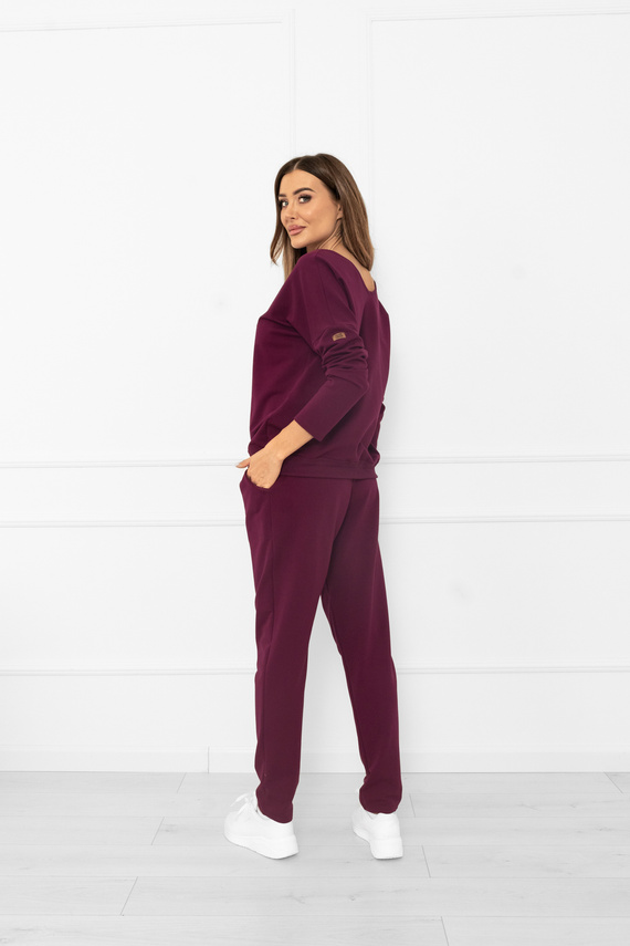 Karina Set tuta donna Moda italiana bordeaux - cotone, confortevole