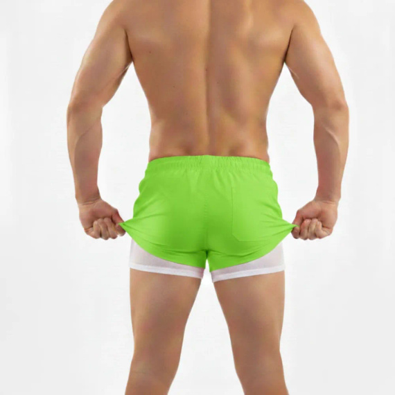 Sesto Senso costume da bagno uomo shorts mare ad asciugatura rapida tasche lime