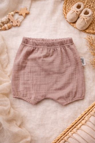 Baby Bloomers Just Muslin 40235R Makoma rosa - mussola 100% cotone, con elastico