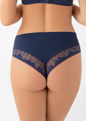K 972 Astrid Mutandine brasiliane Gorsenia - blu navy con pizzo e tulle