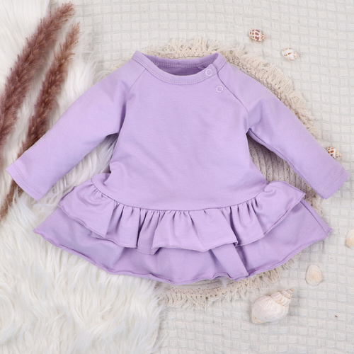 ABN-5487 Abito da neonato Nini del Mondo Sommerso - cotone organico, viola, manica lunga