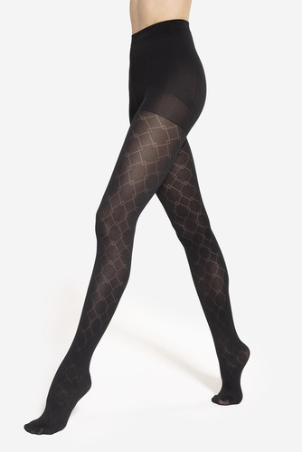 Modeline 07 Collant Gatta - 40 den, push-up, fantasia geometrica