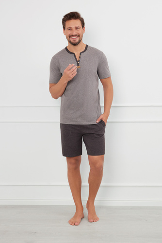 Julius Pigiama uomo manica corta, pantaloncini Moda italiana - ¶r.melange/c.melange