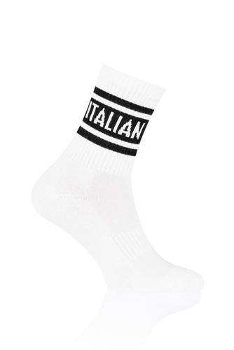 S155D Calze lunghe vintage Moda Italiana - bianco/nero