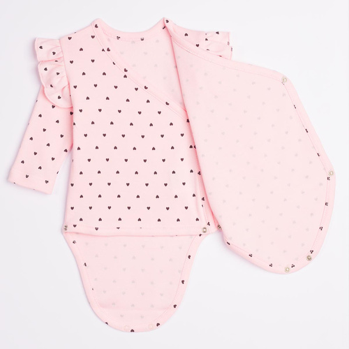 Body a incrocio Nicol Tosia 225096 100% cotone rosa manica lunga