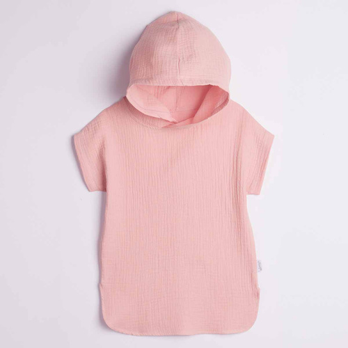 Poncho bambini Nicol 224391 mussola 100% cotone con cappuccio - rosa