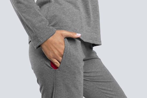 Lunghezza del pigiama da donna Accent. manica, lunghezza. pantaloni Italian Fashion - melange scuro