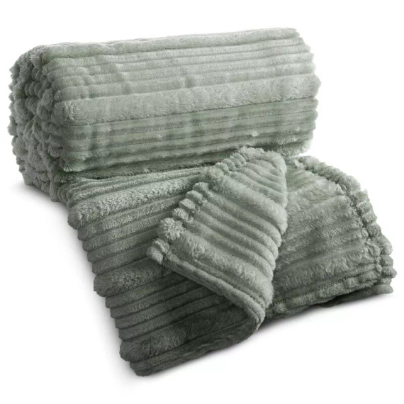 Coperta copriletto Nina 220x200 flanella 3D morbida Eurofirany 300 GSM salvia