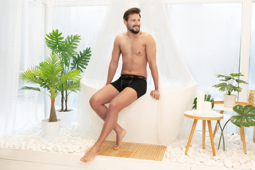 Boxer uomo Fluo Italian Fashion - nero/arancio fluo