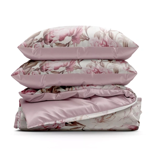 Biancheria letto Peony1 Design 91 floreale reversibile morbida con zip
