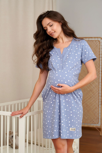 Camicia Premaman Doctor Nap 7556 in Cotone per Allattamento - stardust