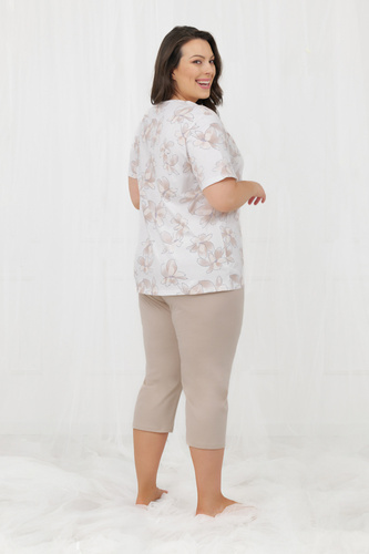 Pigiama donna Empiria Italian Fashion cotone manica corta pantaloni 3/4