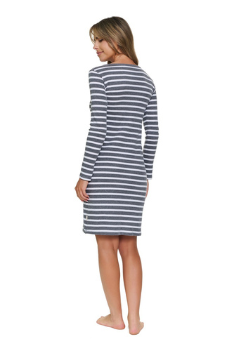 Camicia da notte Doctor Nap 7531 per allattamento in cotone a coste - misty rose