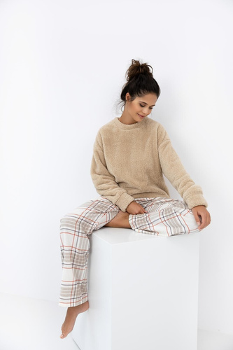 Pigiama da donna Joyce Sensis - caldo pigiama con top morbido e pantaloni a quadri