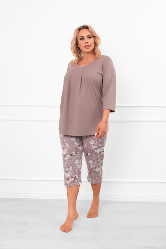 Pigiama da donna Oszima - manica 3/4 e pantalone, cotone Moda italiana