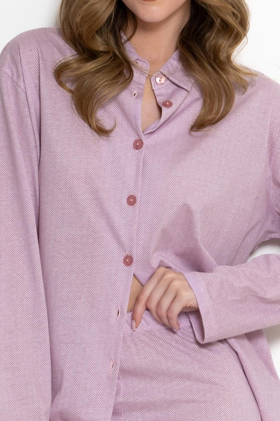 Pigiama donna Odessa 1821 Leveza rosa 100% cotone con bottoni