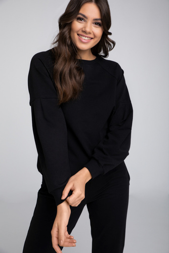 Parma Donna set manica lunga, pantaloni Moda Italiana - nero