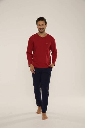 683 Kevin Forex Pigiama da uomo - marrone - blu navy