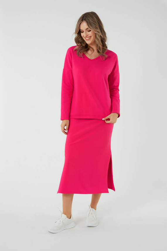 Maxi gonna Stella donna Moda Italiana - fucsia