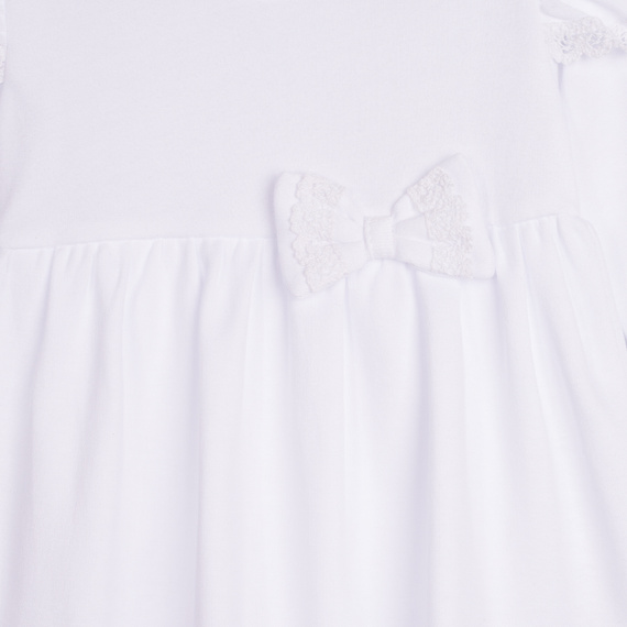 169392 Abito-corpo manica lunga Nicol - bianco, cotone, con pizzo
