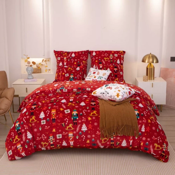 Merry Cozy Christmas orsacchiotto rosso biancheria da letto Spod Igły i Nitki- 210gsm peluche microfibra