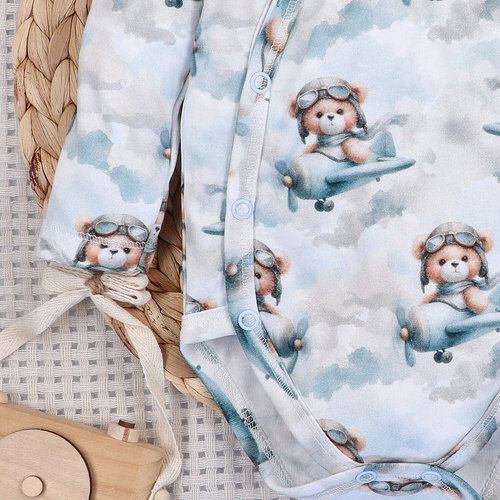 NINI ABN-5741/PIL Body incrociato organico Baby Bear Pilot con orsetto