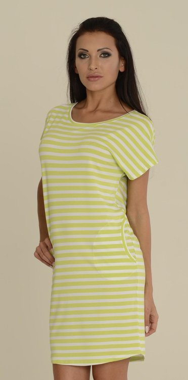 539 Camicia da notte Jovite kr. manica - lime+bianco