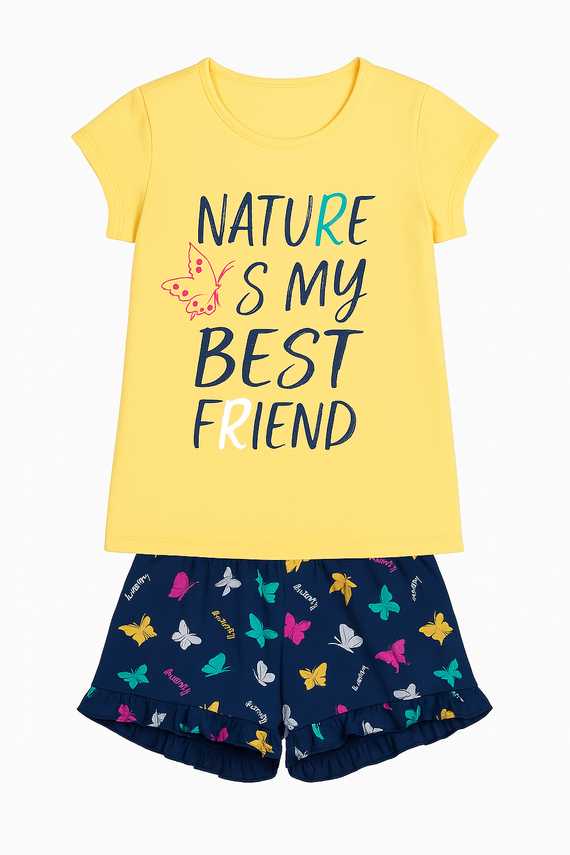 Mariposa Pigiama bambina Moda italiana - giallo/blu