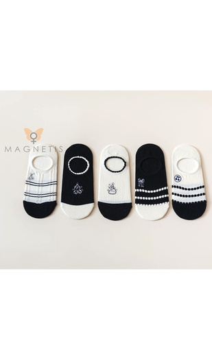 Calzini ballerina donna CC-251109 Magnetis – stopki in cotone con silicone