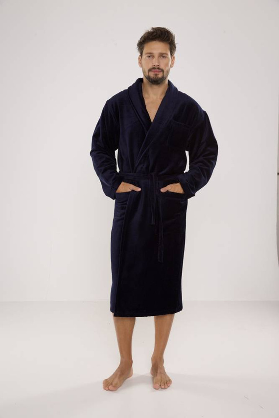 803 / 819 Vestaglia da uomo in spugna gemellare Forex - tutto blu navy (blu scuro)