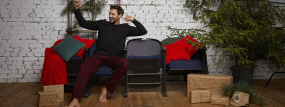 Pigiama da uomo Zeman Italian Fashion - nero/stampa