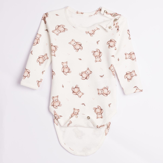 227095 Nicol BENEK Body neonato 100% cotone manica lunga orsetti crema