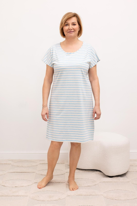Camicia da notte Regina 2001 cotone – manica corta, righe