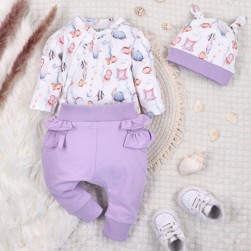 ABN-5471 Mondo sommerso Nini, busta a maniche lunghe - cotone biologico, per neonati