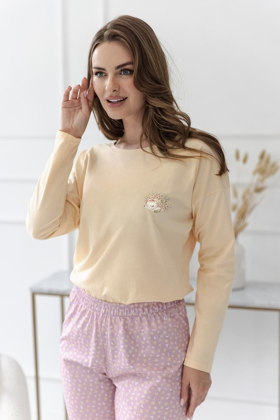 Pigiama donna Taro Marigold 3617 burro 100% cotone manica lunga
