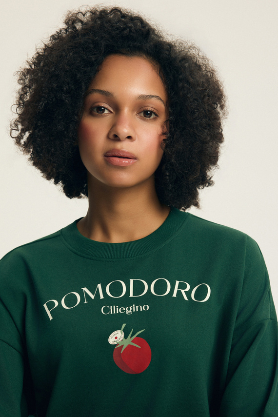 Felpa donna Dessie Henderson in cotone, leggermente felpata, con stampa