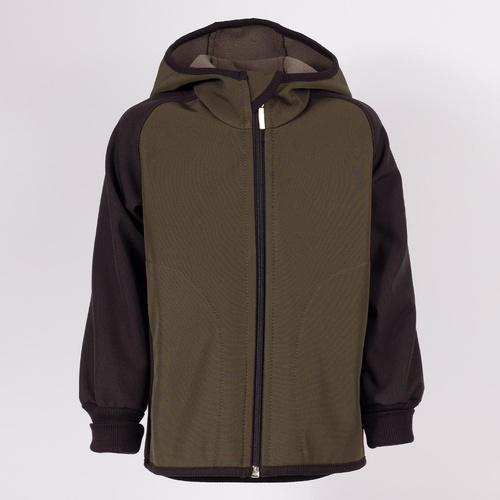 229021 Nicol Giacca softshell bambini con pile, cappuccio, riflettente - khaki