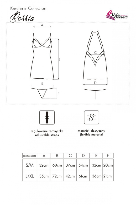 Ressia LC 90593 Set, chemise e perizoma LivCo Corsetti Fashion
