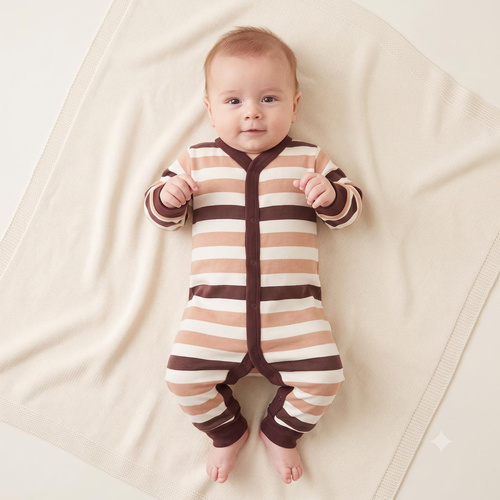 227033 Nicol BENEK Pagliaccetto senza piedini 100% cotone a righe per bambino