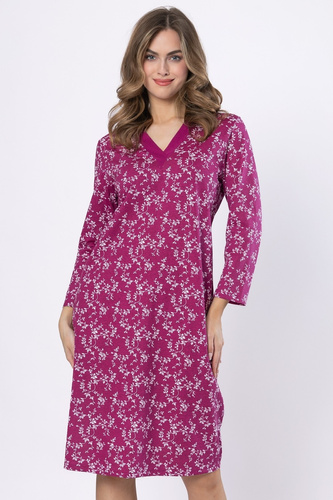 Emili 1635 Camicia donna Leveza in cotone amaranto a maniche lunghe - classica e confortevole